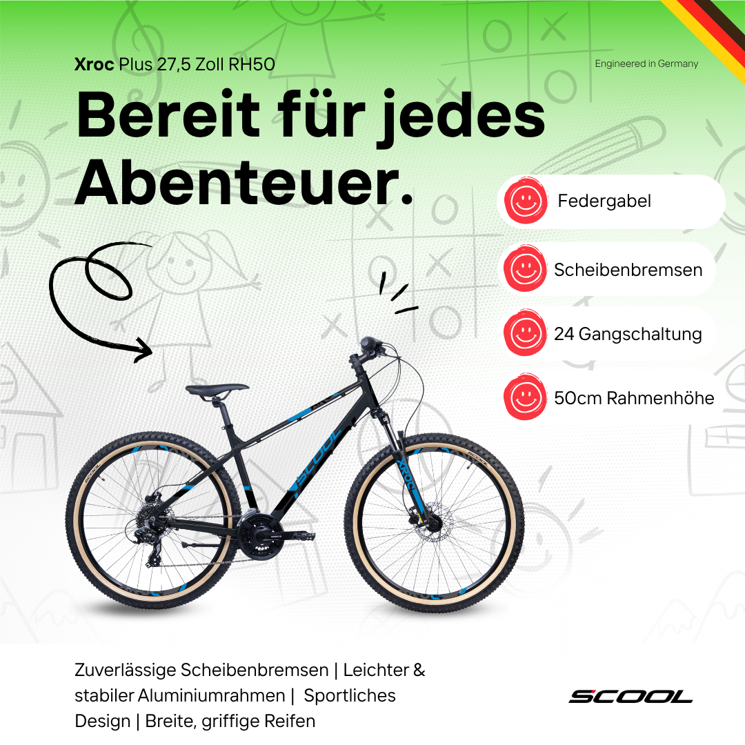 Kinderfahrrad - S'COOL Xroc Plus 27,5 Zoll 24-Gang