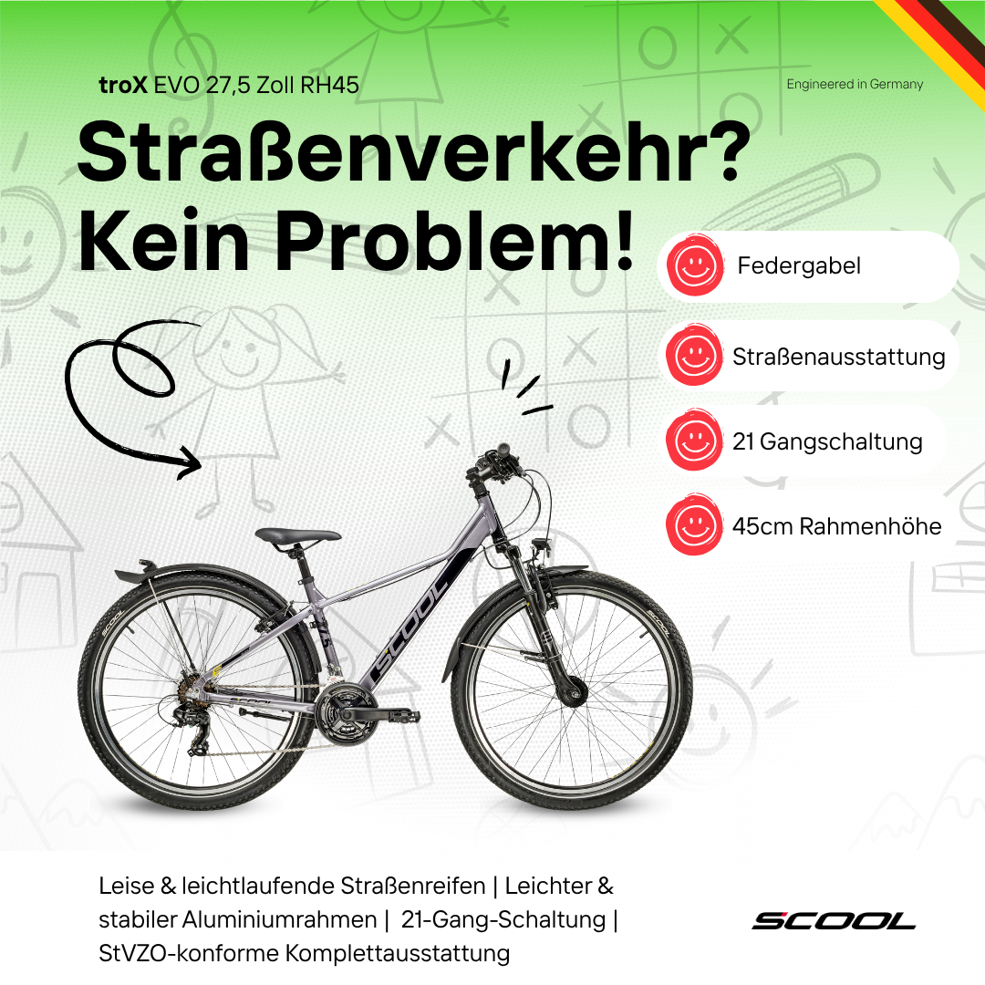 Kinderfahrrad - S'COOL troX EVO 27,5 Zoll 21-Gang