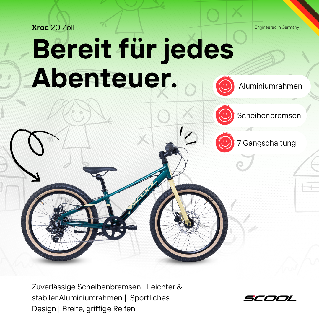 Kinderfahrrad - S'COOL Xroc Disc 20 Zoll 7-Gang