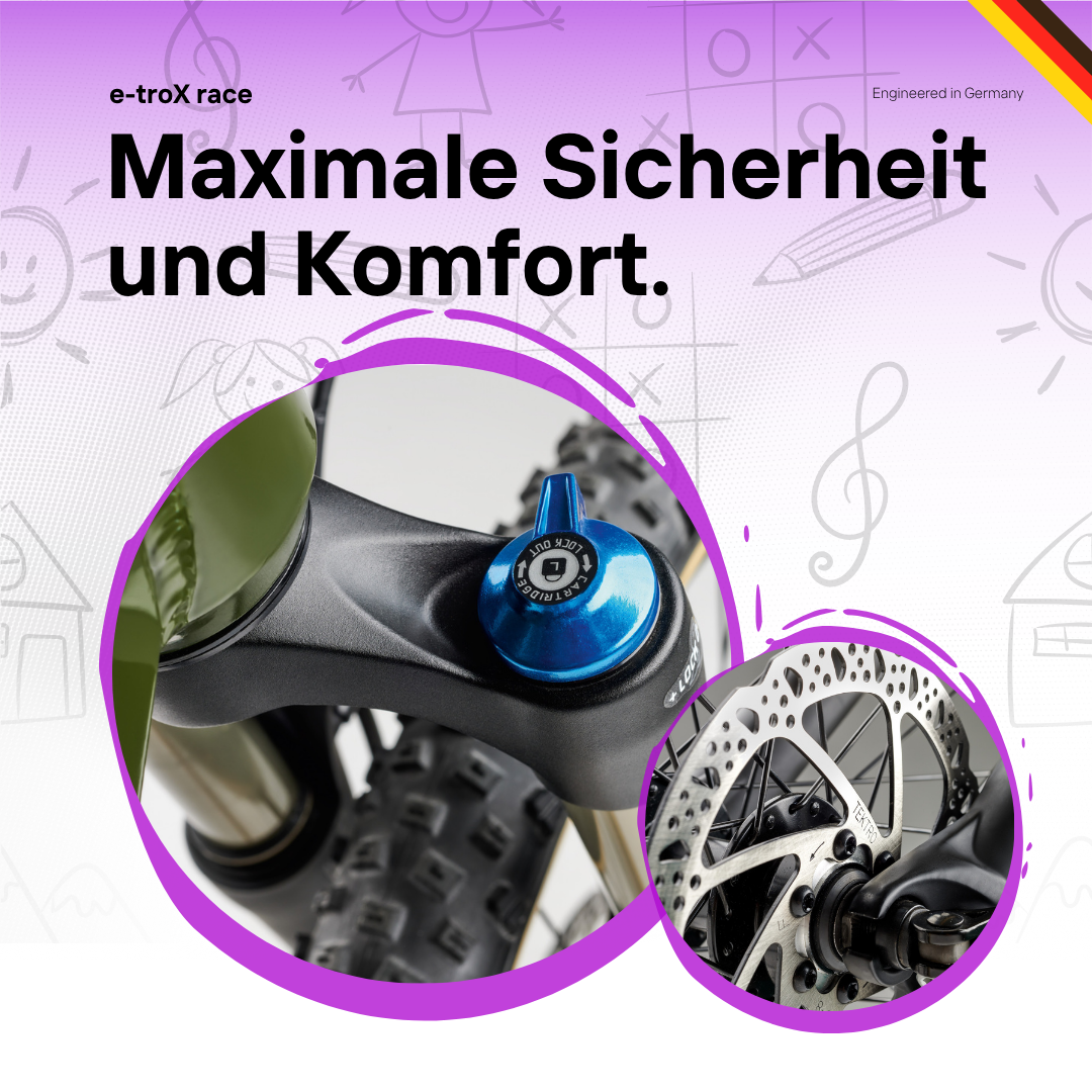 E-Kinderfahrrad - e-troX race 26 Zoll 9-Gang