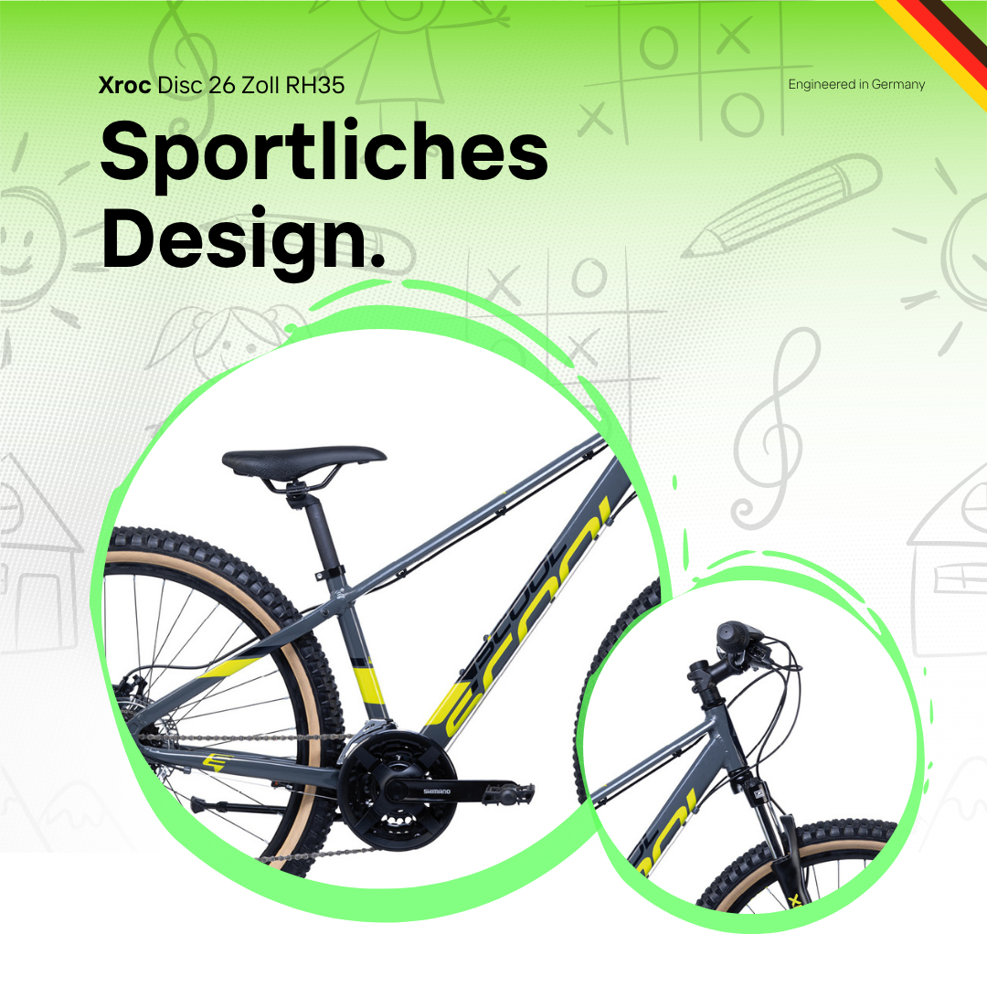 Kinderfahrrad - S'COOL Xroc Disc 26 Zoll 24-Gang