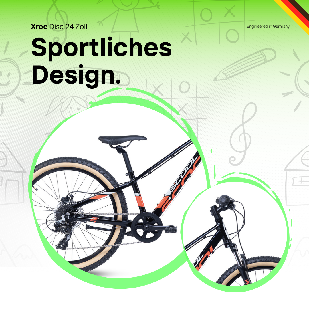 Kinderfahrrad - S'COOL Xroc Disc 24 Zoll 8-Gang