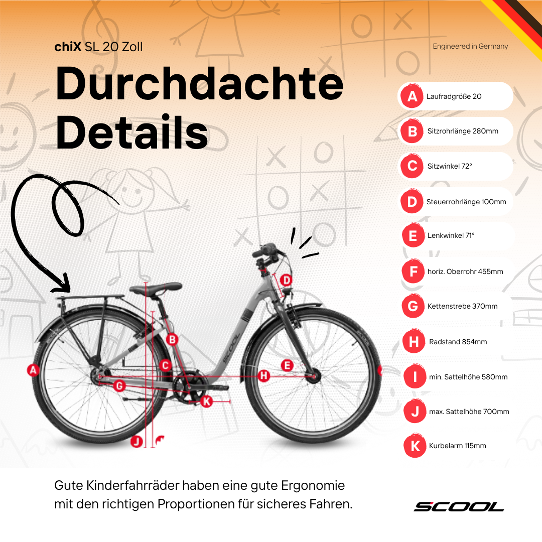 Kinderfahrrad - S'COOL chiX SL 20 Zoll 3-Gang