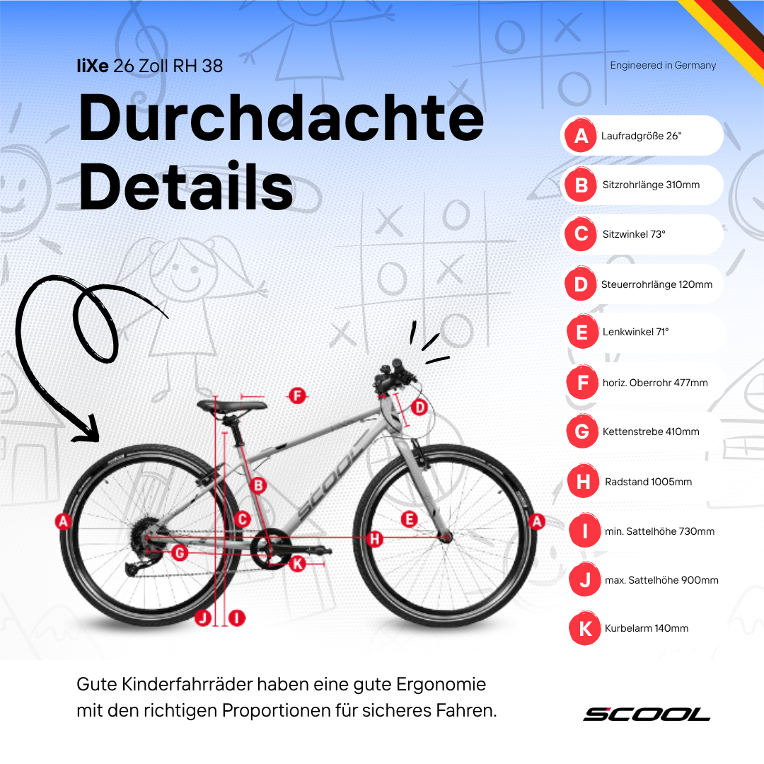 Kinderfahrrad - S'COOL liXe 26 Zoll 9-Gang