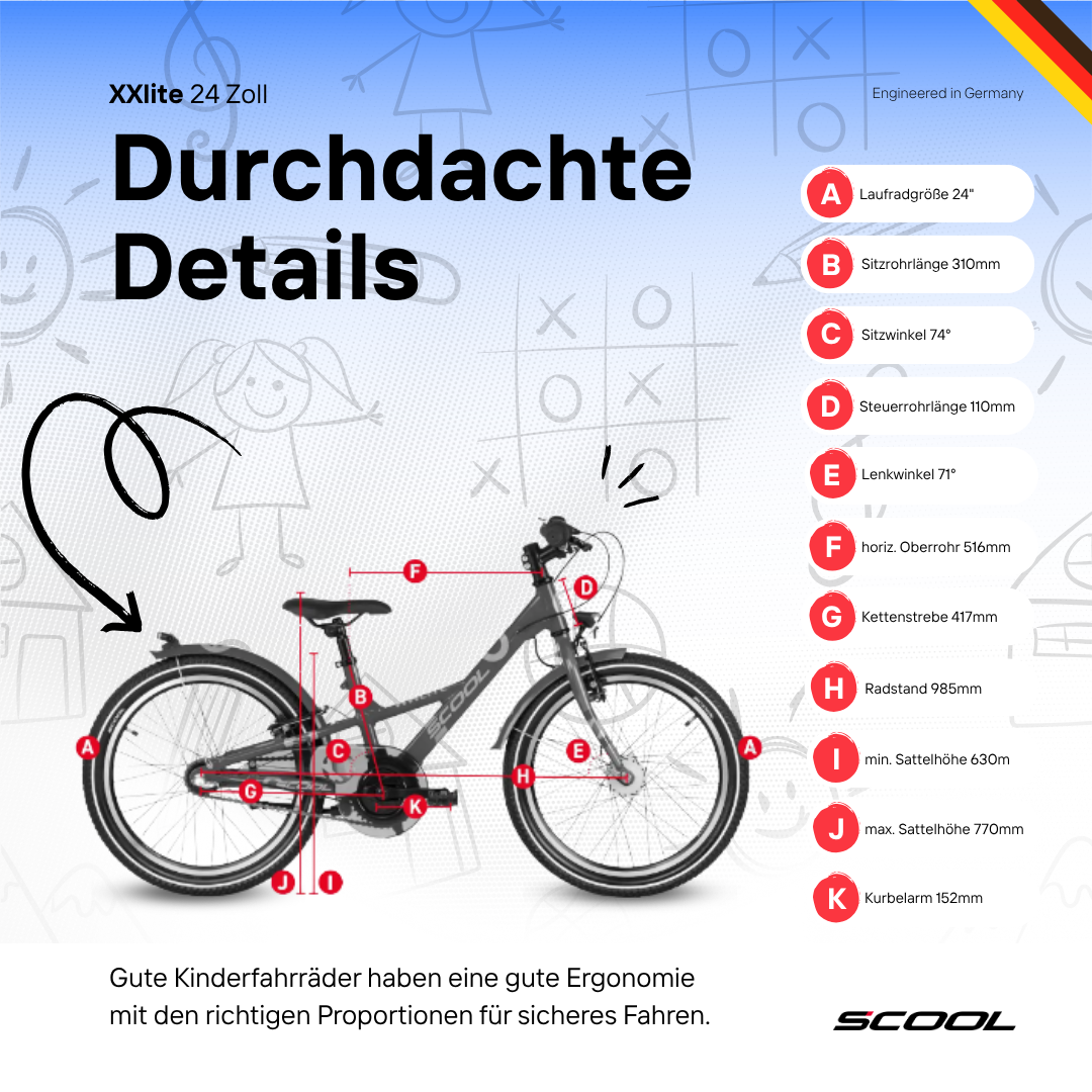 Kinderfahrrad - S'COOL XXlite 24 Zoll 7-Gang