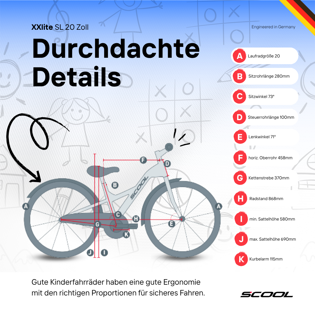 Kinderfahrrad - S'COOL XXlite SL 20 Zoll 3-Gang