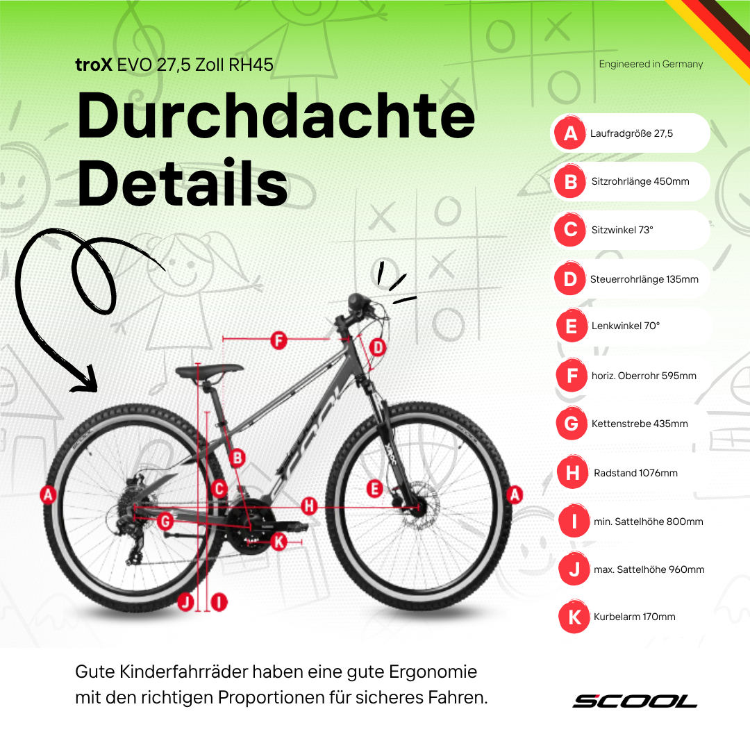 Kinderfahrrad - S'COOL troX EVO 27,5 Zoll 21-Gang