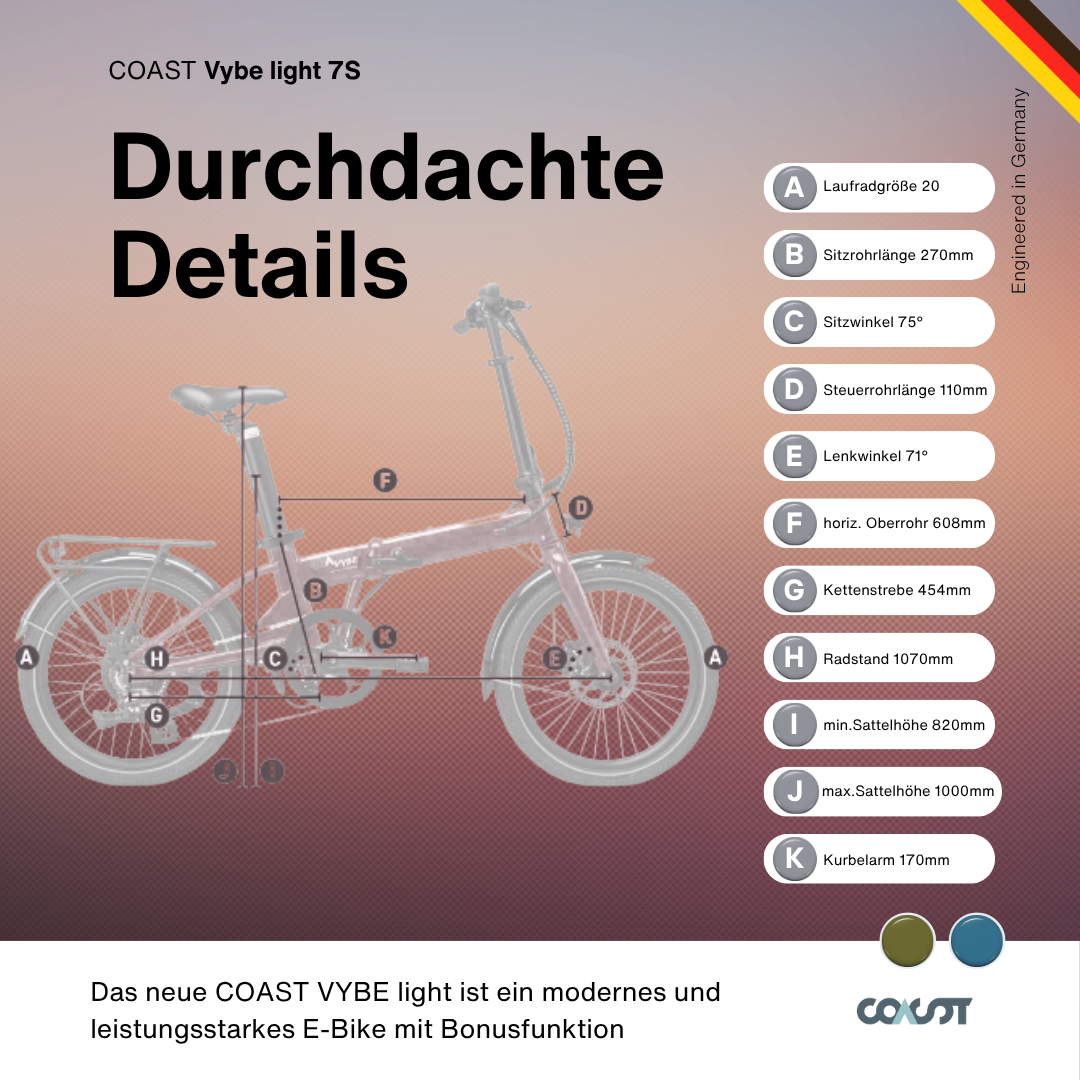 E-Klapprad | COAST VYBE LIGHT 7-Gang