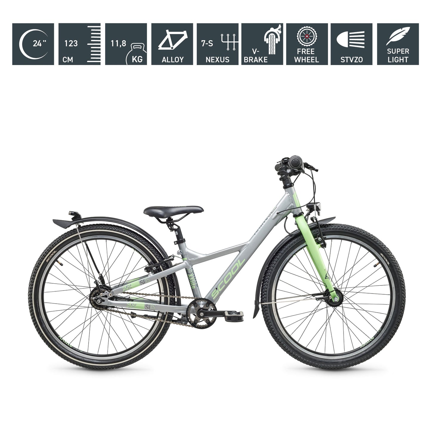 Kinderfahrrad - S'COOL XXlite SL 24 Zoll 7-Gang