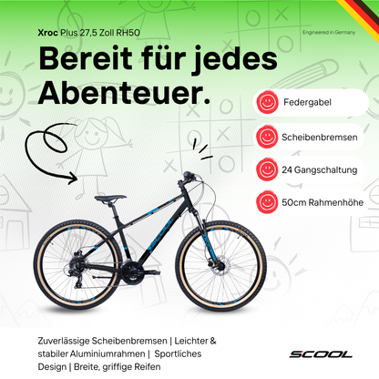 Kinderfahrrad - S'COOL Xroc Plus 27,5 Zoll 24-Gang