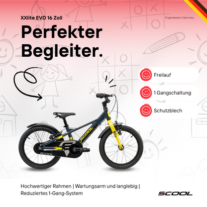 Kinderfahrrad - S'COOL XXlite EVO 16 Zoll 1-Gang | ab 4 Jahre