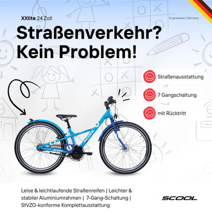Kinderfahrrad - S'COOL XXlite 24 Zoll 7-Gang