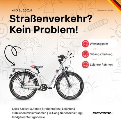 Kinderfahrrad - S'COOL chiX SL 20 Zoll 3-Gang