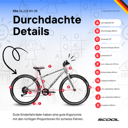 Kinderfahrrad - S'COOL liXe 26 Zoll 9-Gang