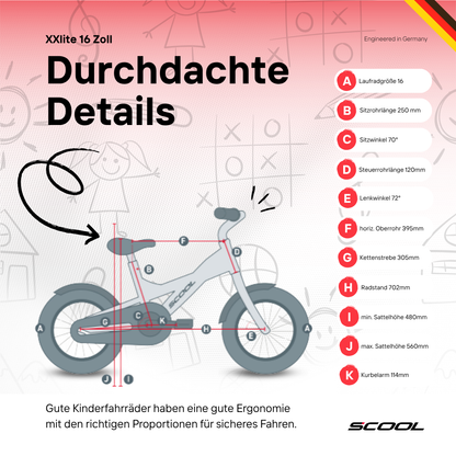 Kinderfahrrad - S'COOL XXlite 16 Zoll 1-Gang