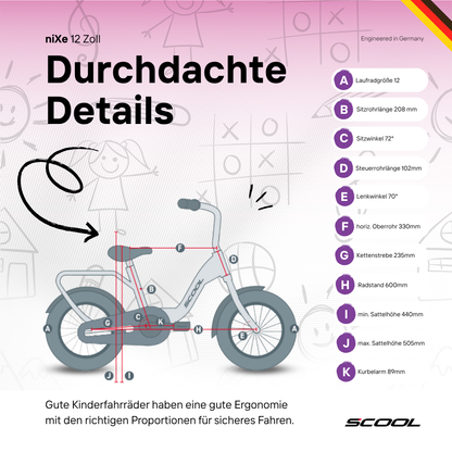 Kinderfahrrad - S'COOL niXe 12 Zoll 1-Gang | ab 2 Jahre