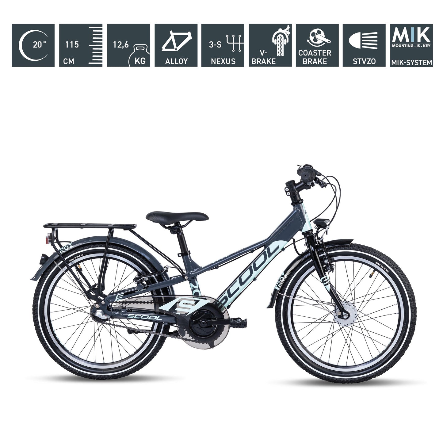 Kinderfahrrad - S'COOL troX EVO 20 Zoll 3-Gang