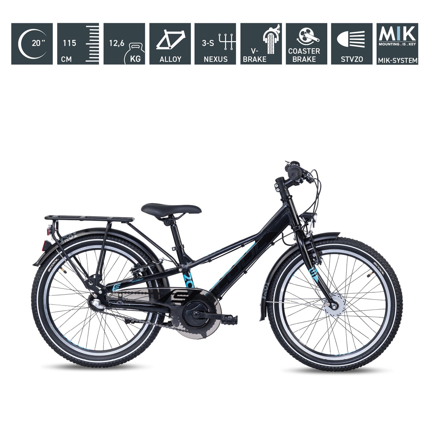 Kinderfahrrad - S'COOL troX EVO 20 Zoll 3-Gang