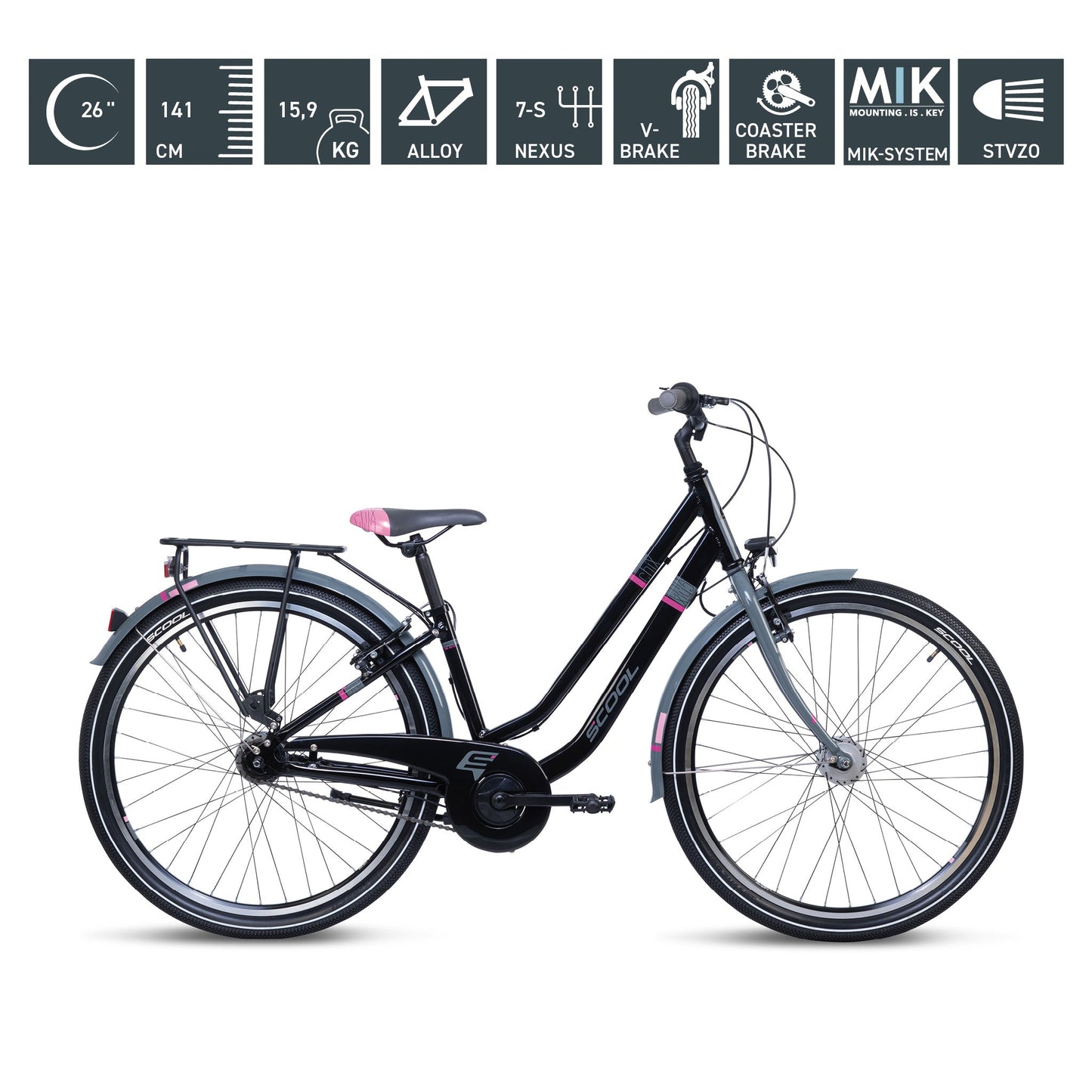 Kinderfahrrad - S'COOL chiX twin 26 Zoll 7-Gang