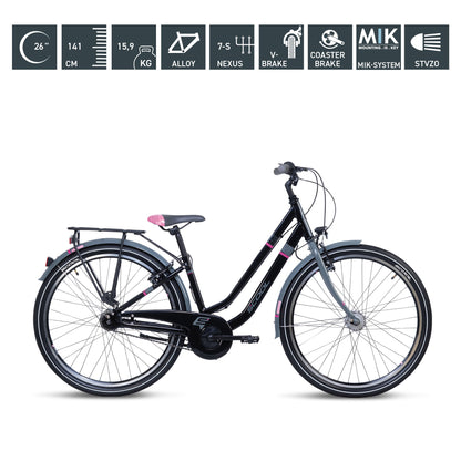 Kinderfahrrad - S'COOL chiX twin 26 Zoll 7-Gang