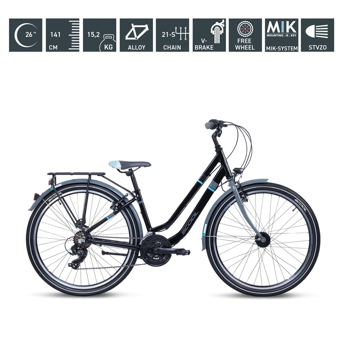 Kinderfahrrad - S'COOL chiX twin 26 Zoll 21-Gang