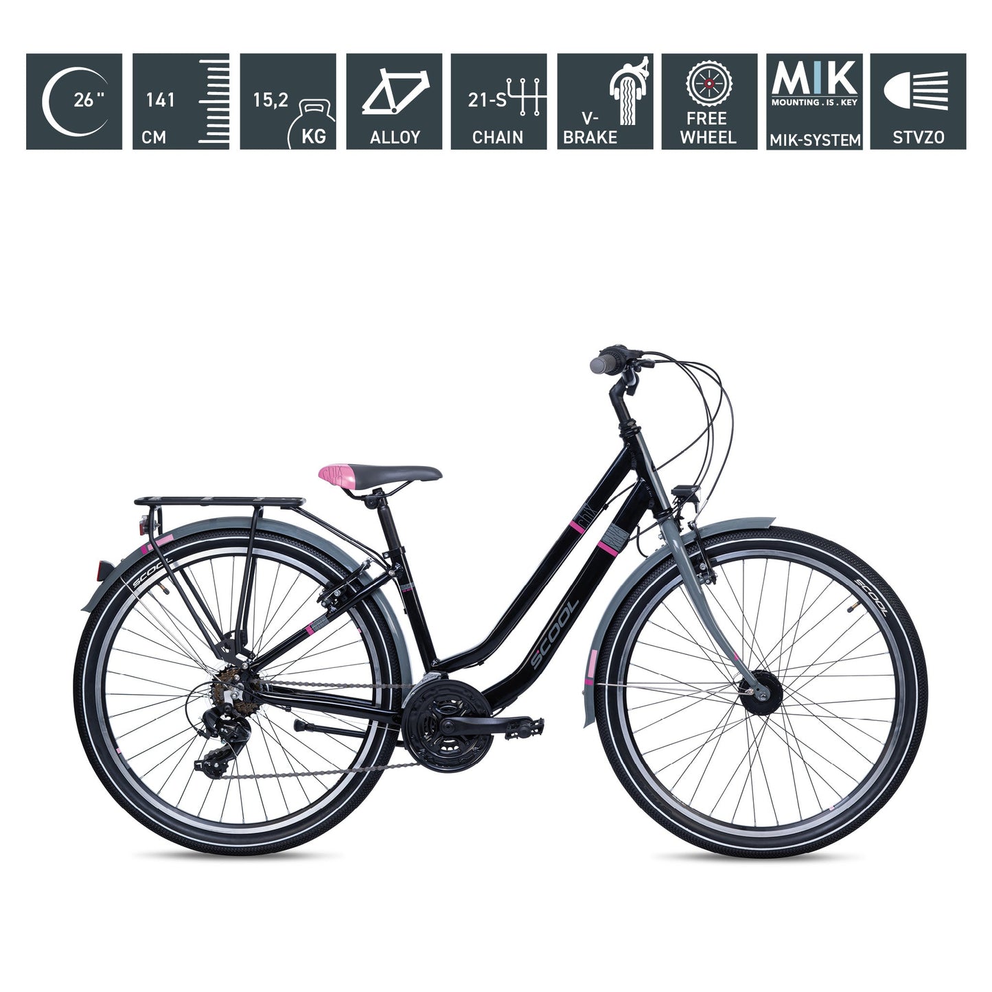 Kinderfahrrad - S'COOL chiX twin 26 Zoll 21-Gang